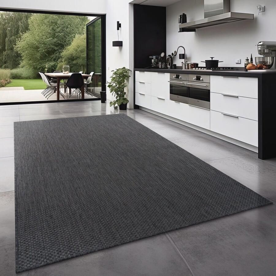 Moderne Vloerkleed voor Buiten Antraciet Kleur 80x150 cm