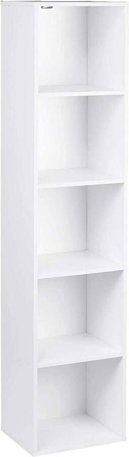 Rootz Living Rootz Moderne vrijstaande boekenkast Opbergplank Vitrinekast Milieuvriendelijk hout van E3-kwaliteit Waterafstotend Krasbestendig 30 cm x 24 cm x 132 cm