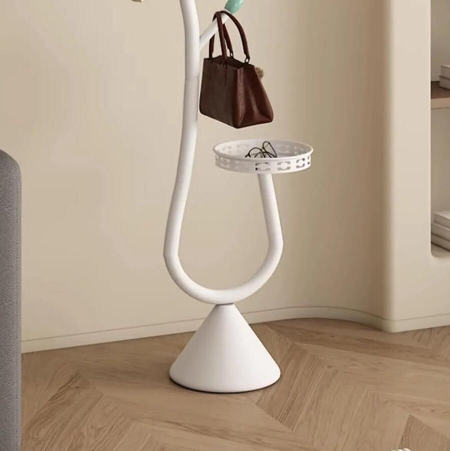 Moderne Vrijstaande Kapstok met 6 Haken voor Entree Slaapkamer en Kantoor Zwart