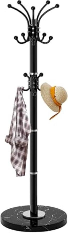 Moderne vrijstaande kapstok met marmeren basis en 14 haken