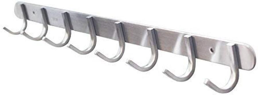 Moderne Wandgemonteerde Kapstok met 8 Haken Duurzaam Roestvrij Staal Makkelijk te Installeren Waterdicht