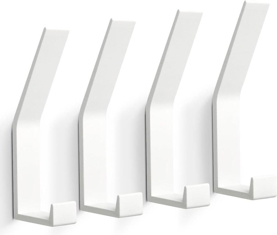 Moderne Wandhaken Elegante Dubbele Kapstok voor Jassen en Handdoeken (Set van 4)