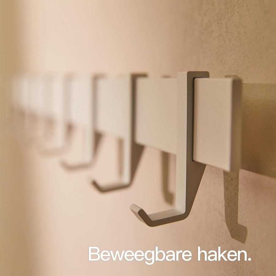 Moderne Wandkapstok Eenvoudig en Stijlvol 1 stuk Zwart Wit Aluminium