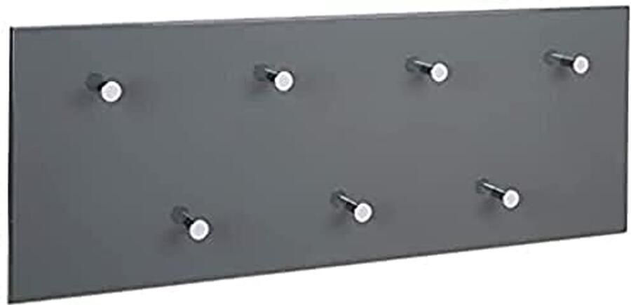 Moderne Wandkapstok met 7 Haken in Chroom en Grijs