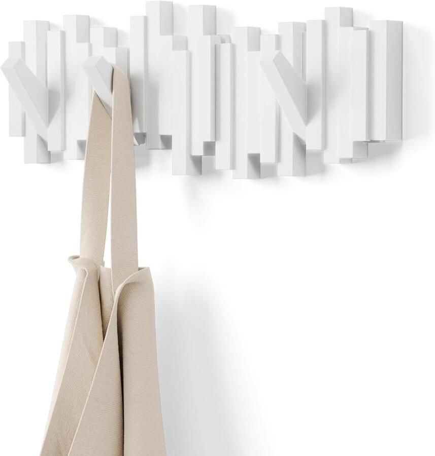 Moderne wandkapstok met neerklapbare haken functioneel en decoratief 1 stuk stijlvol ontwerp