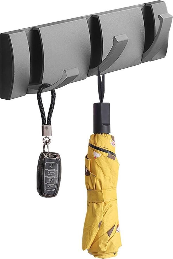 Moderne wandkapstok met opvouwbare haken voor jassen sjaals en tassen ruimtebesparend en elegant