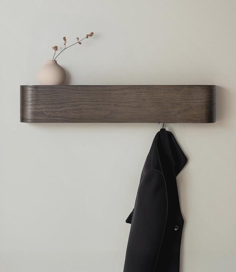 Moderne Wandkapstok met Verborgen Haken Wandpaneel van Massieve Houtfineer