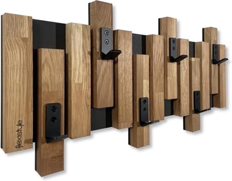 Moderne Wandkapstok van Eikenhout Kledinghaken in 60 cm