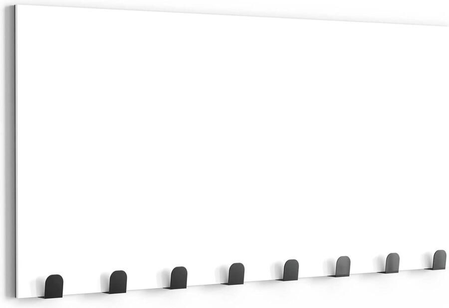 Moderne wandkapstok van glas en metaal 60x30 cm Magnetisch & beschrijfbaar garderobepaneel voor hal woonkamer en slaapkamer