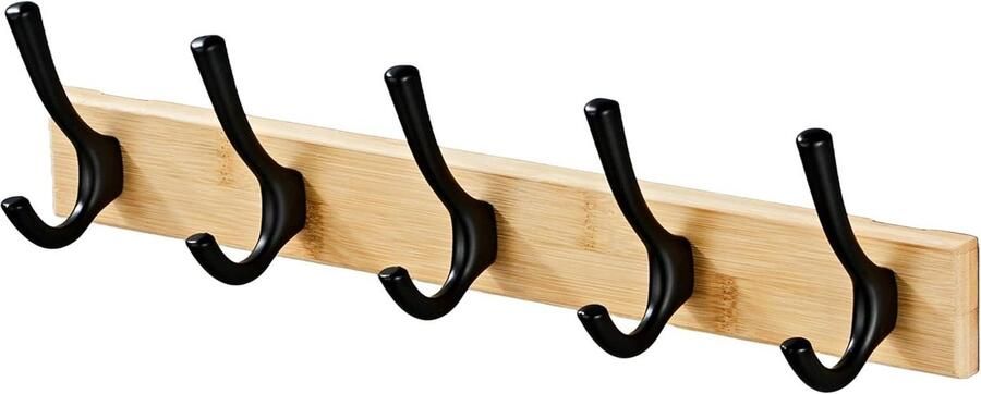 Moderne wandkapstok van hout met 5 haken stijlvolle kapstok voor aan de muur hook coat rack wall mounted
