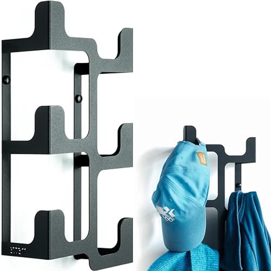 Moderne wandkapstok voor entree en badkamer minimalistisch decoratie met haken voor jassen en handdoeken