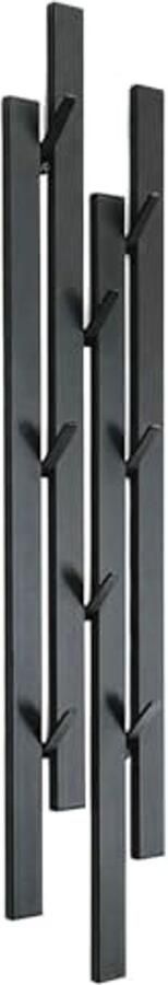 Moderne Wandkapstok Zwart Metaal met 8 Haken Ruimtebesparend en Eenvoudig te Monteren