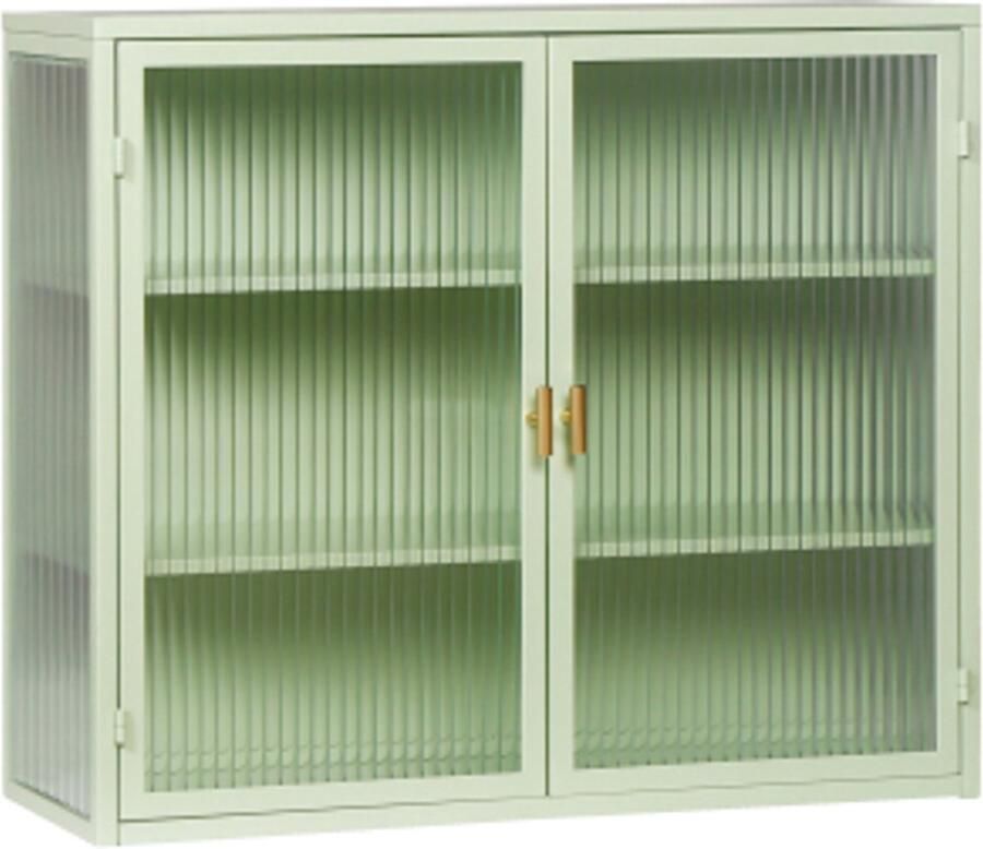 GOTAGEE Moderne wandkast met twee deuren en drie lagen opbergruimte (70 cm) voor entree woonkamer badkamer en eetkamer (groen)