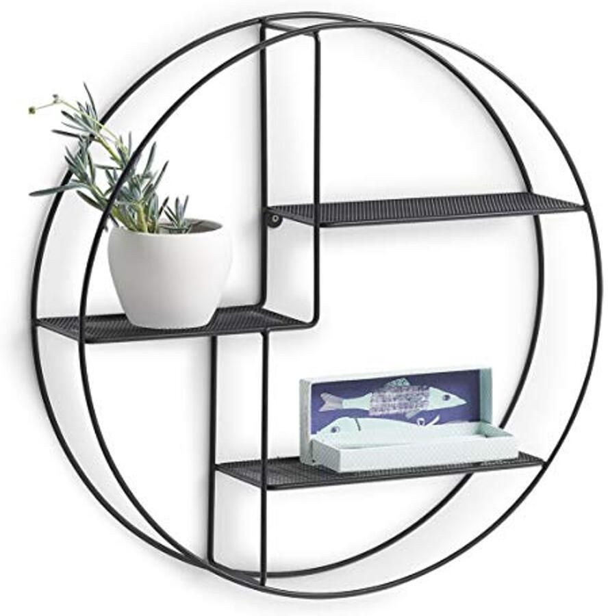 Moderne Wandplank van Metaal in Zwart Multifunctioneel en Stijlvol