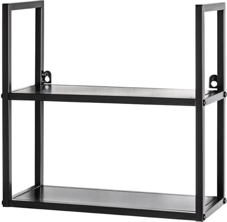 Moderne Wandplank Zwart Metaal 36 cm x 36 cm x 15 cm