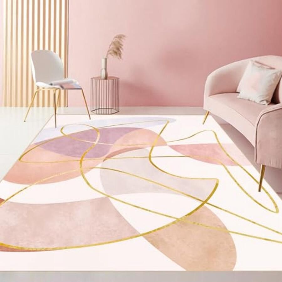 Moderne Wasbare Vloerkleden 140 x 200 cm Geometrisch Design Antislip Kleuren