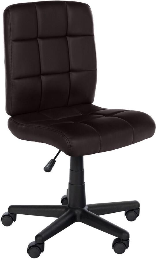 CLP Farson Bureaustoel voor volwassenen ergonomisch met rugleuning in hoogte verstelbaar kunstleer bruin