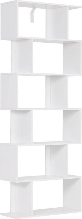Rootz Living Rootz Moderne Witte Boekenkast Opbergplank Kubusorganisator Duurzaam en waterbestendig Ruimtebesparend en veelzijdig 60 cm x 160 cm x 23 5 cm