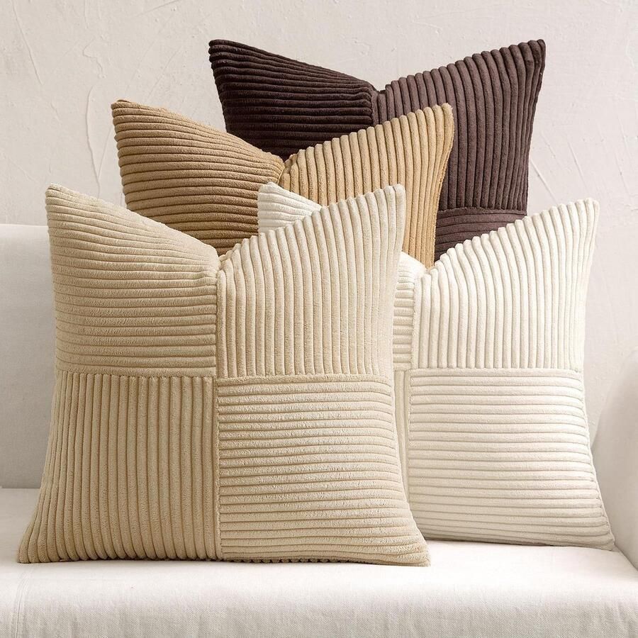 Moderne zachte decoratieve kussenslopen van corduroy fluweel set van 4 stuks 40 x 40 cm voor bank en slaapkamer