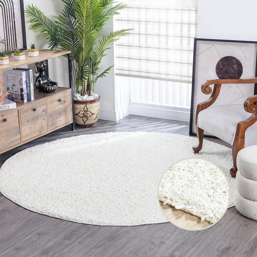 Moderne zachte shaggy tapijt abstract pluizig tapijt voor woonkamer eetkamer slaapkamer onderhoudsvriendelijke pluche stapel groot rond tapijt 120x120