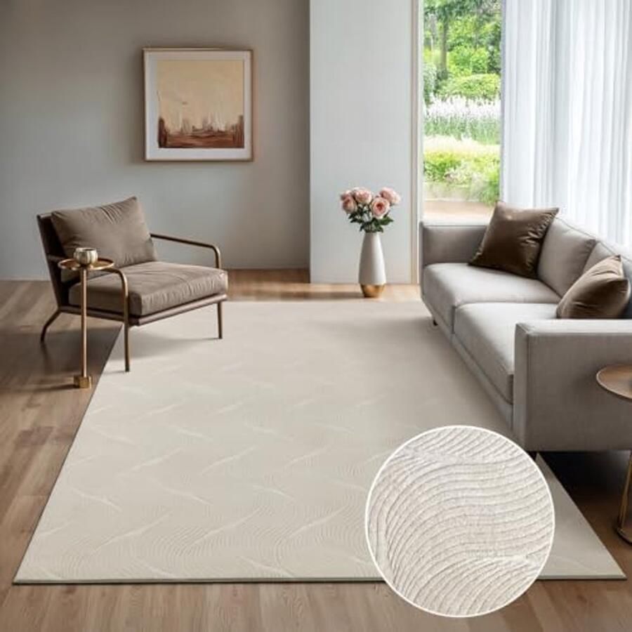 Modern en Zacht Tapijt voor Woonkamer en Slaapkamer Antislip 3D Optiek Onderwegsgemak