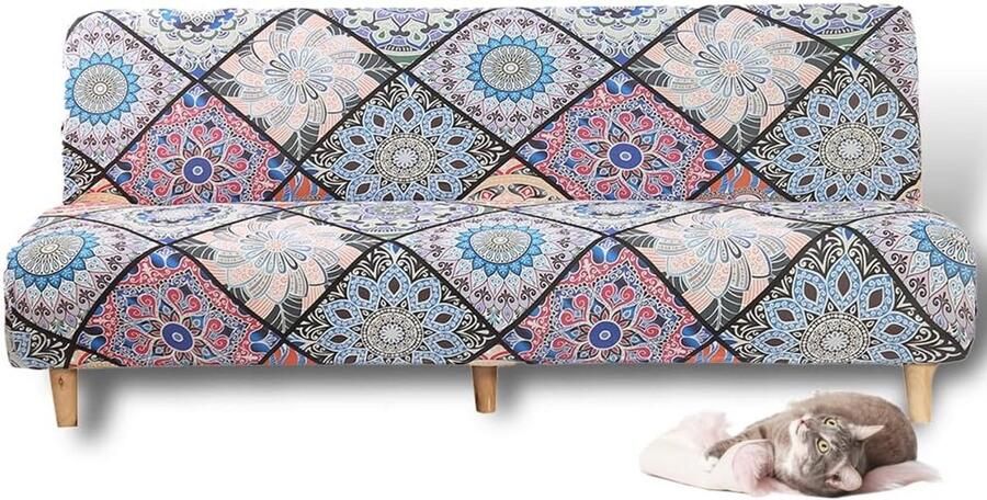 Moderne zetelhoes zonder armleuningen Stretch pasvorm voor 2-3-zits banken Duurzame spandex elastische futon