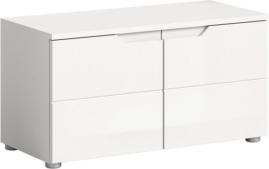 Moderne zitbank met opbergruimte in wit hoogglans 80x43x37 cm