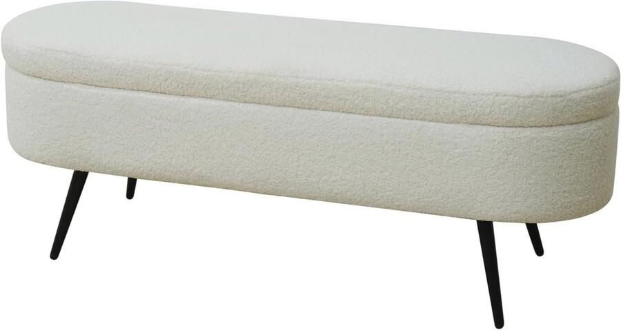 Moderne zitbank met teddystof en opbergruimte Poef en kistbank voor elke ruimte