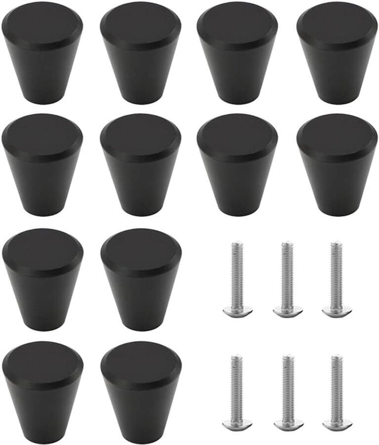 Moderne zwarte aluminium kastknoppen 12 stuks perfect voor meubels