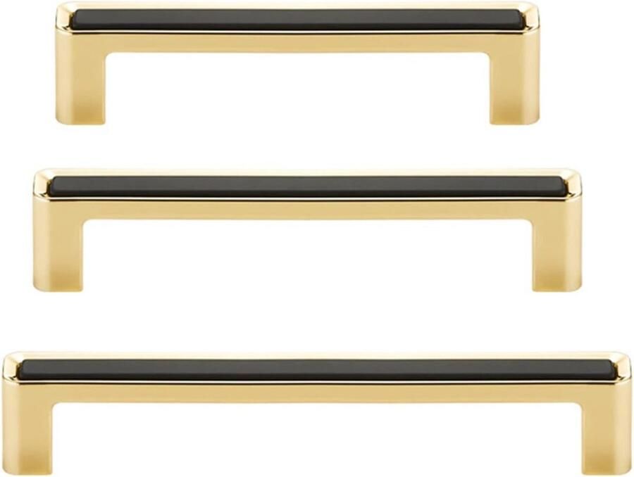 Moderne Zwarte en Gouden Ladegreep Deurkruk Set voor Keuken Badkamer en Kasten