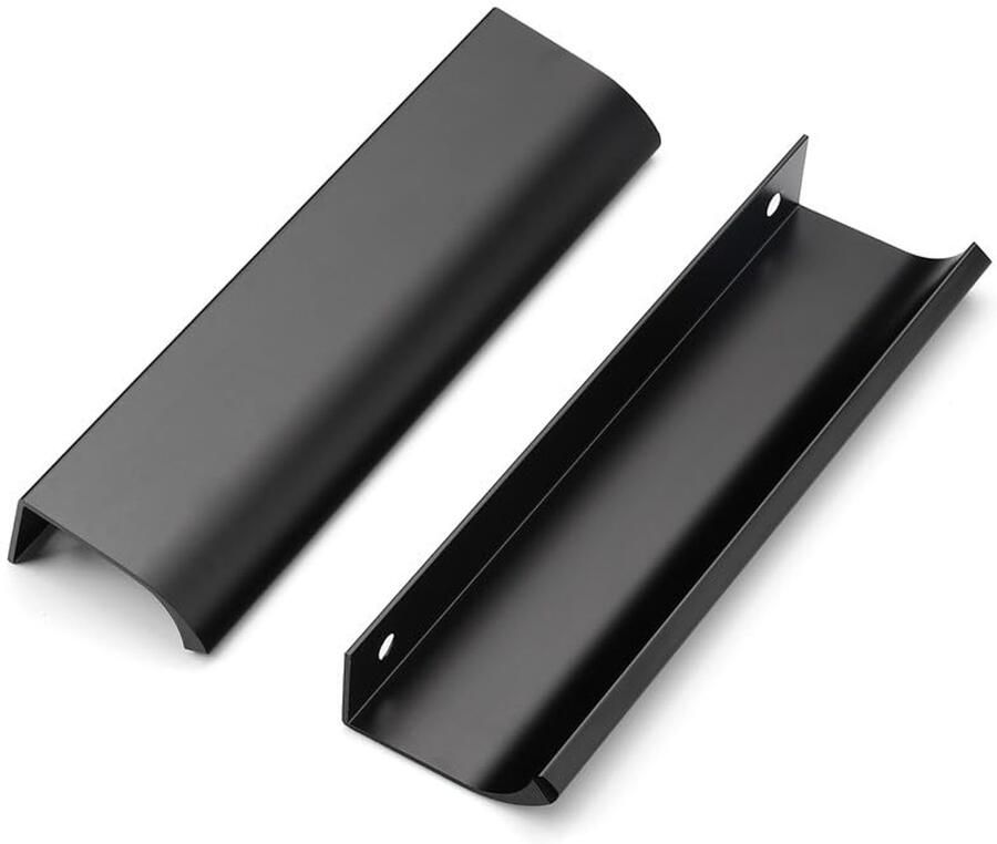 Moderne zwarte handgrepen voor keukenkasten 128 mm verborgen meubelgrepen en ladegrepen 10 stuks