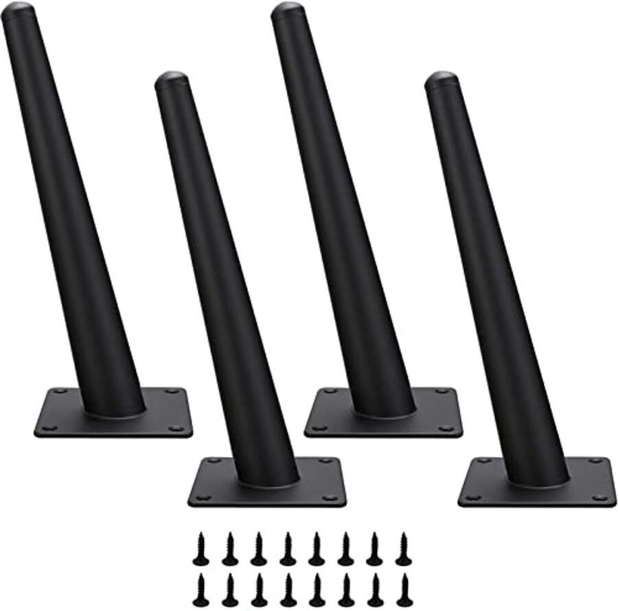 Moderne Zwarte Metalen Meubelpoten 4 Stuks 20 cm Hoog Geschikt voor Sofa tv-kast en meer