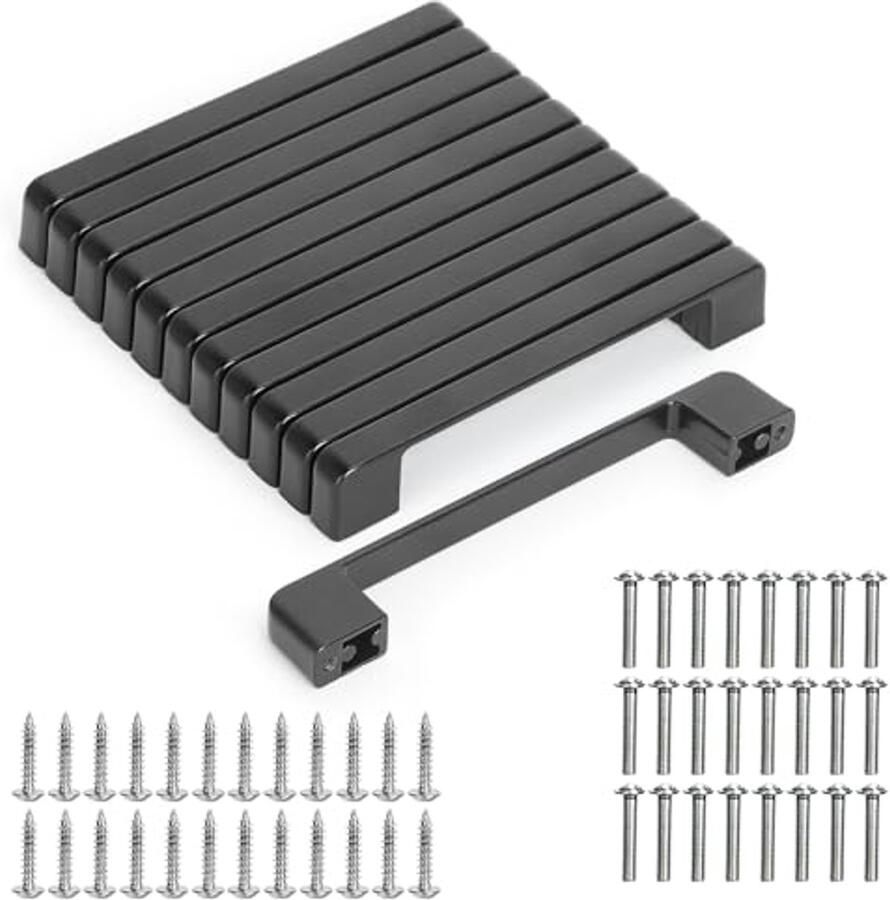 Moderne Zwarte Meubelgrepen 128 mm 12 Stuks voor Keukens en Meubels