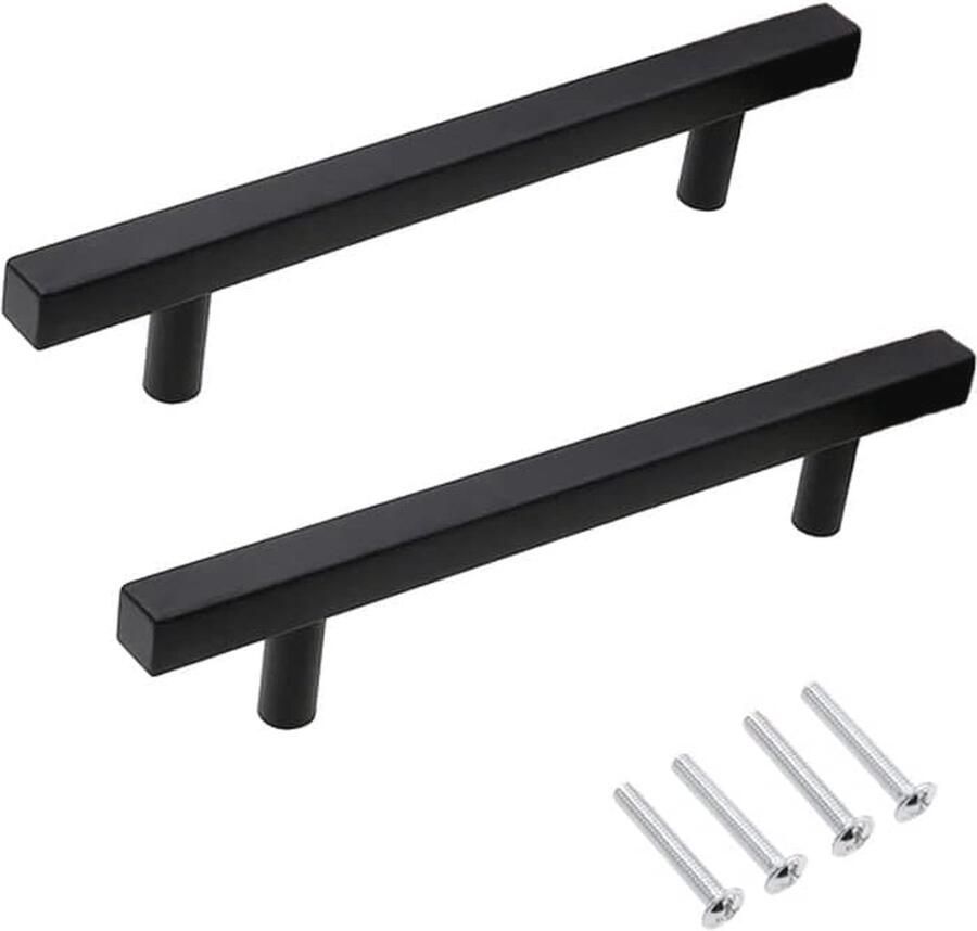 Moderne zwarte meubelgrepen 160 mm van roestvrij staal voor keukens en kasten