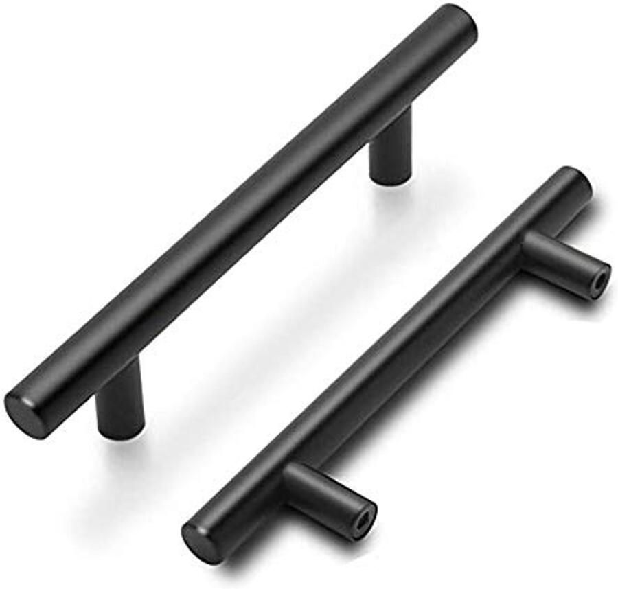 Moderne zwarte meubelhandgrepen van roestvrij staal 96 mm voor kast en ladekast