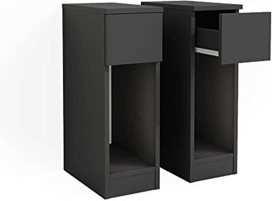 Moderne zwarte nachtkastjes set van 2 – ruimtebesparend en stijlvol