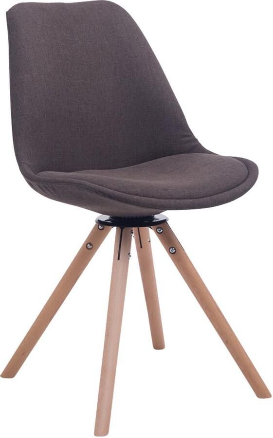 Modieuze Bezoekersstoel Gaststoel Exclusieve Uitstraling Draaibaar Houten Onderstel