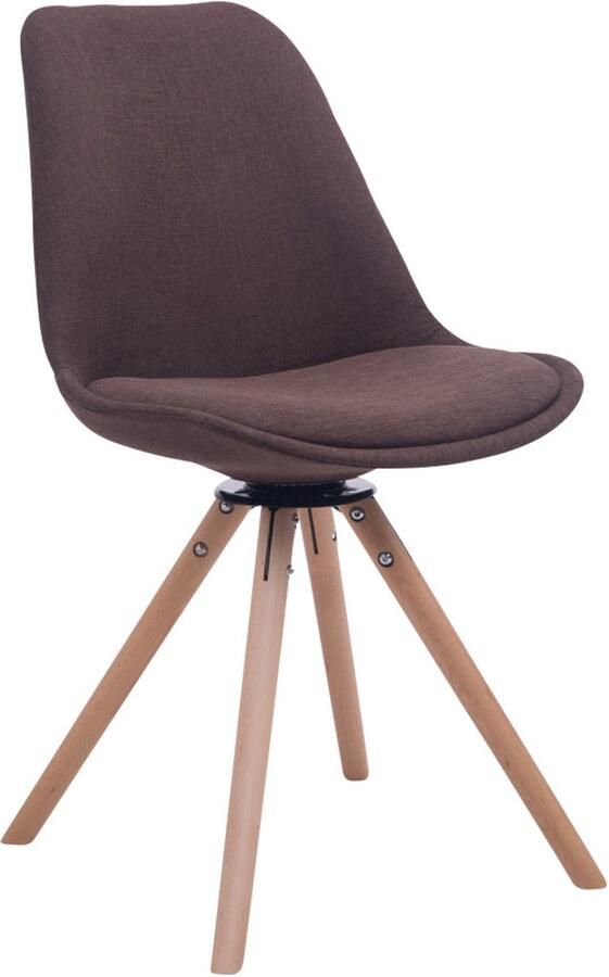 Modieuze Bezoekersstoel Gaststoel Exclusieve Uitstraling Draaibaar Houten Onderstel