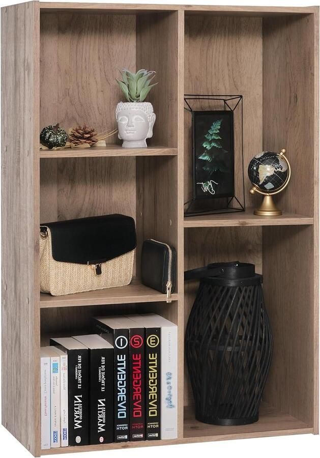 Modulair Design Houten plank kubuskast boekenkast open kast kantoor woonkamer slaapkamer AsBruin