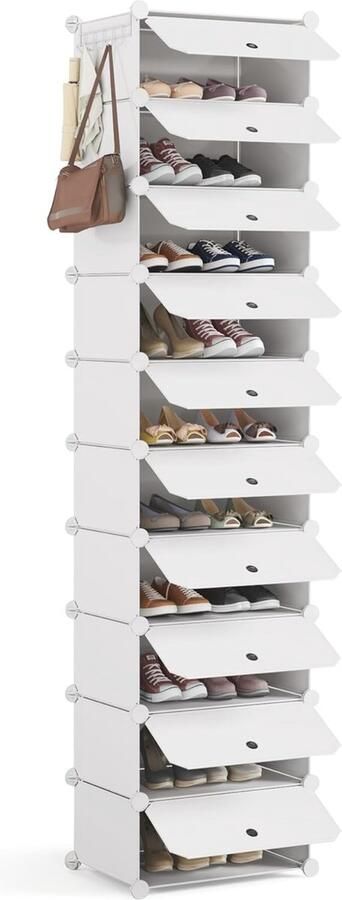 Modulair Schoenenrek met Deuren Stofdicht en Waterdicht Schoenorganizer voor 20 Paar Ideaal voor Entree Hal Slaapkamer en Woonkamer
