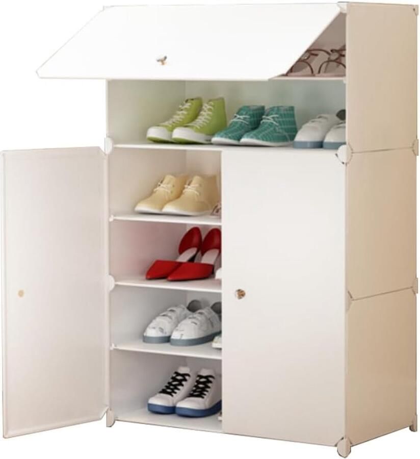 Modulair schoenenrek schoenenorganizerkast voor entree. Schoenenrek voor in de hal. Schoenenrek. Opbergruimte voor thuis hal slaapkamer. 18 Een paar schoenen