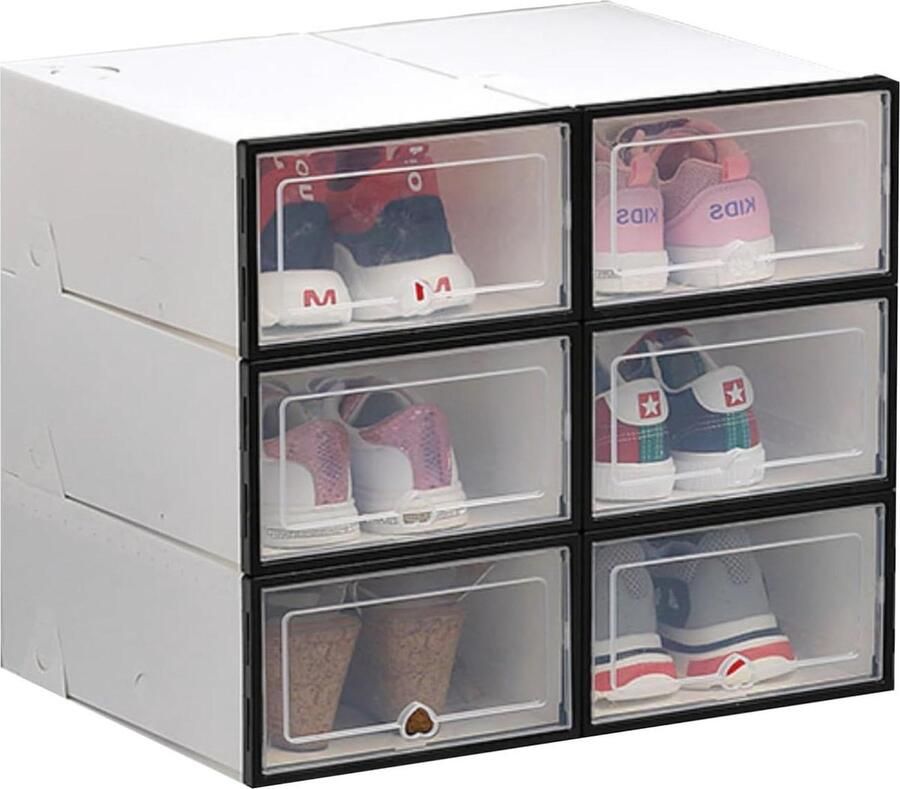 Modulair Schoenenrek voor Hal en Slaapkamer Sneakersplank Opbergruimte voor Thuis 6 Paar