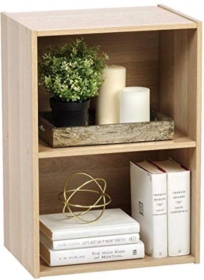 Modulaire Houten Boekenkast met Planken voor Kantoor en Woonkamer – Lichtbruin Design