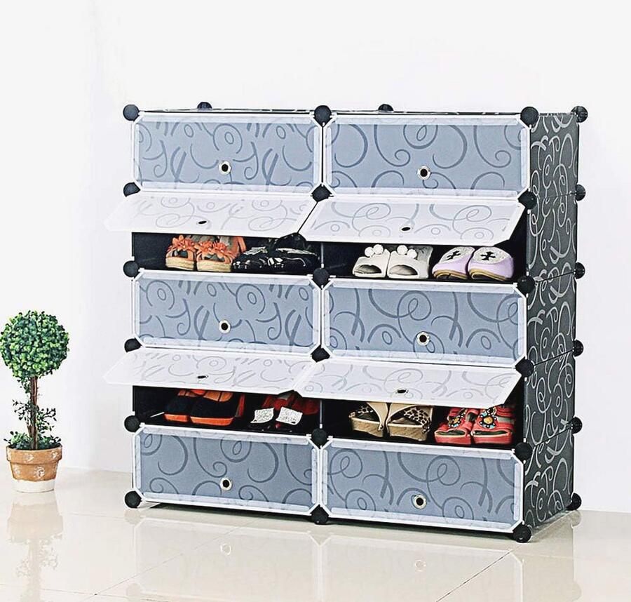 Modulaire kast voor persoonlijke voorwerpen kleding schoenen speelgoed en boeken Compact ontwerp