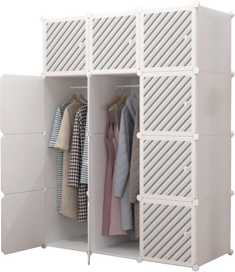 Modulaire Kledingkast Witte Kleur 12 Modules 140x105 cm