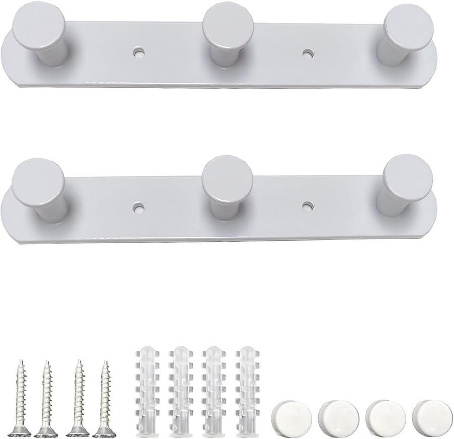 Molyorch 2-pack wandkapstok kapstokhaken voor aan de muur kapstok wit kapstokhaak zware kwaliteit voor badhanddoek slaapkamerkleding keukendoeken