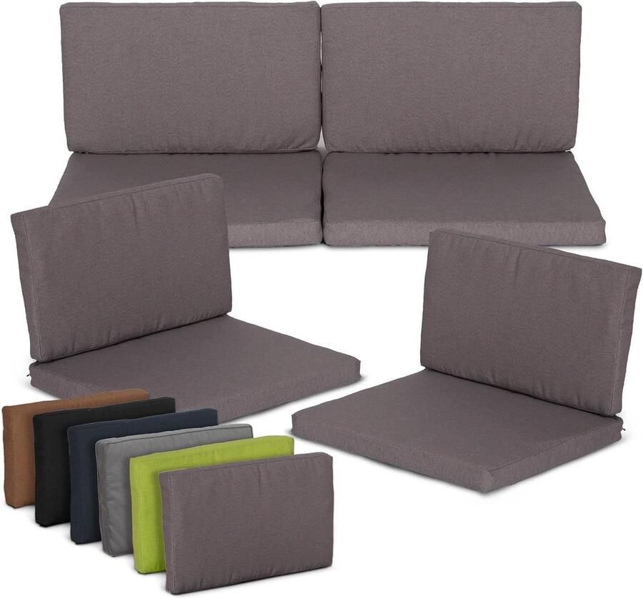 Kussens Loungeset Tuin Monaco (8-delig) Outdoor Kussen waterafstotend met Ritssluiting Geschikt voor de Allibert Tuinset Lounge Groot Kussen Grijs