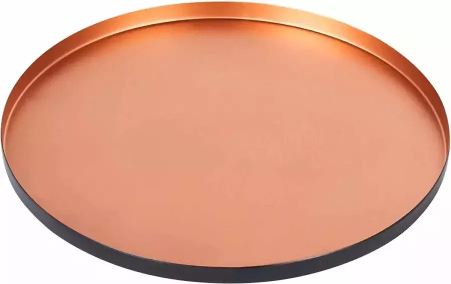 Monaco Oosterse ronde schaal van metaal 25 cm groot koper oriëntaalse decoratieve schaal met hoge rand Marokkaans dienblad rond Oosterse gouden decoratie op de gedekte tafel