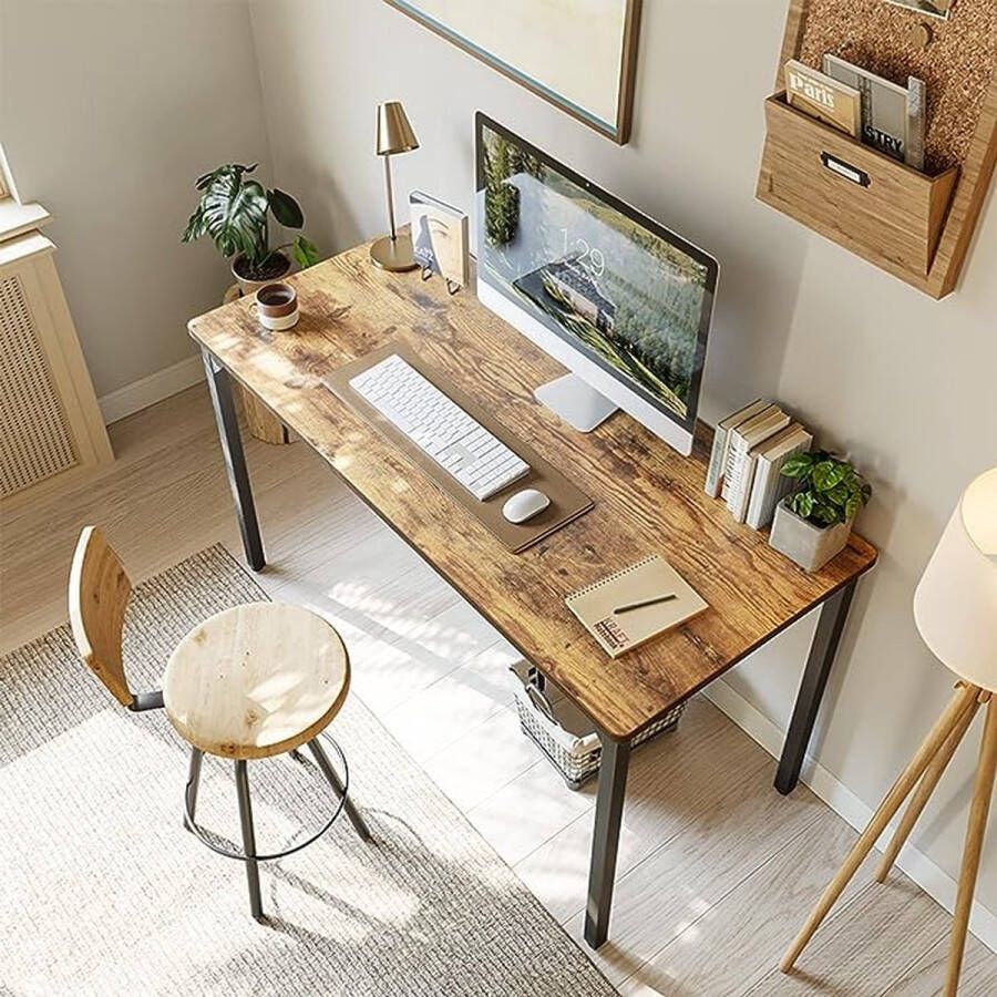 Bureau 100 x 48 x 75 cm computertafel pc-tafel thuiskantoor keukentafel industrieel design voor thuis kantoor werkkamer schrijven bruin