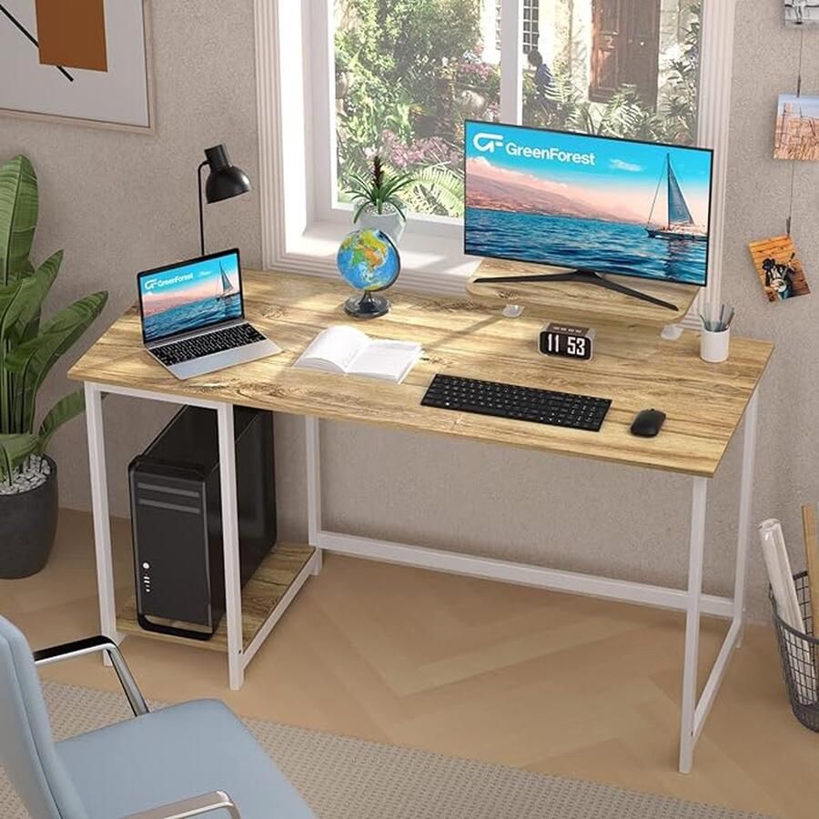 Monitorstandaard pc-tafel gamingtafel voor thuiskantoor Bureau computertafel 60D x 140W x 75H centimetres